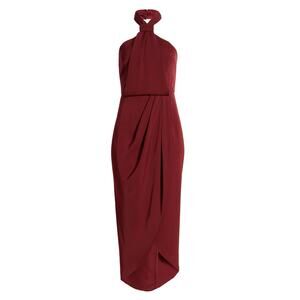 Shona Joy Knotted Tulip Hem Gown - 6 - Burgundy